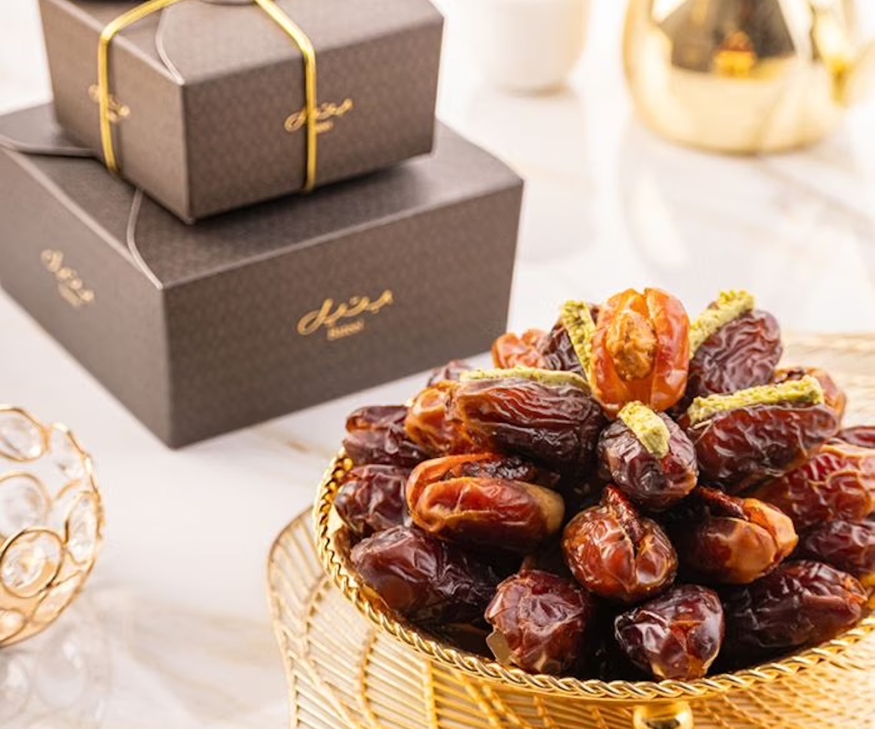 Bateel filled dates in ballotin