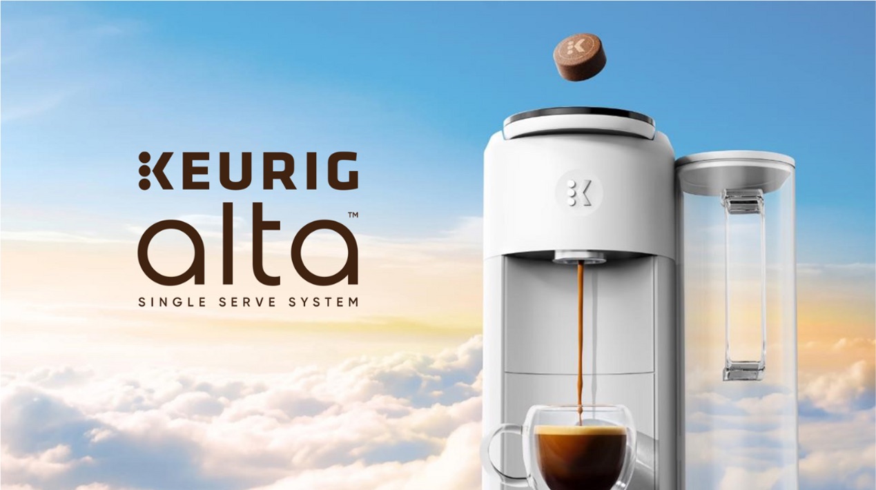 Keurig Alta Brewer by Keurig Dr Pepper, exclusive technology licensee of Delica CoffeeB for USA, Mexico, Canada
